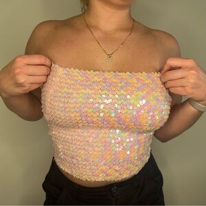 Pinky Sparkly Top